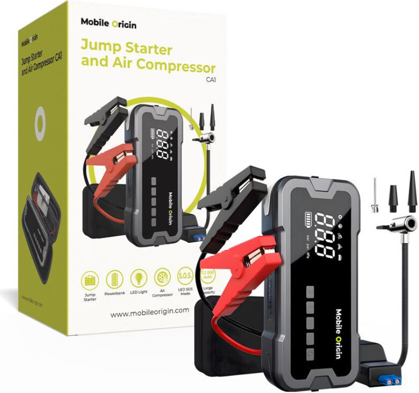JumpStarter and Air Compressor CA01 Nødlader
