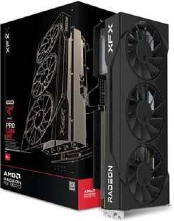 Radeon RX 9070 Swift Triple 90mm Fan Black - 16GB GDDR6 RAM - Grafikkort