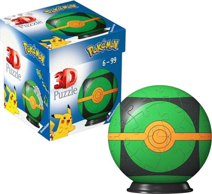 3D Puzzle Ball Pokémon Pokéball Green 54pcs. 3D Puslespill