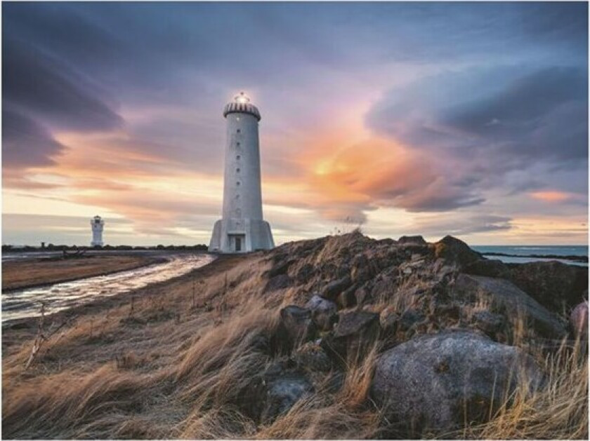 Jigsaw Puzzle Beautiful Sky Above the Lighthouse of Akranes Iceland 1500 pcs. Gulv