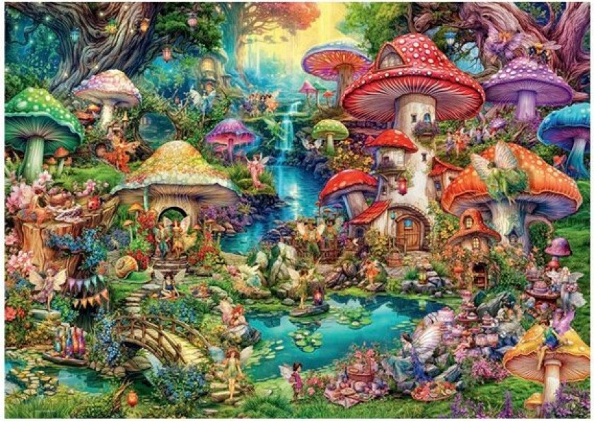 Jigsaw puzzle Merry Mushroom Village 1000 pcs. Gulv