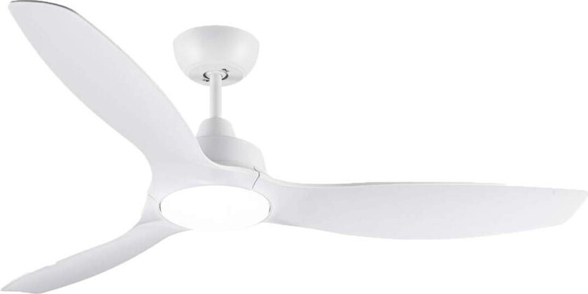 Taklampe med faste lameller 52' - 35W vifte og 24W LED-lampe med 3-trinns dimming