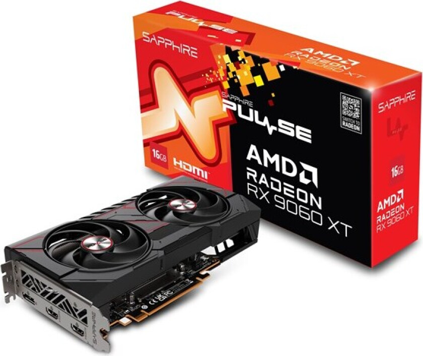 Radeon RX 9060 XT Pulse OC - 16GB GDDR6 RAM - Grafikkort