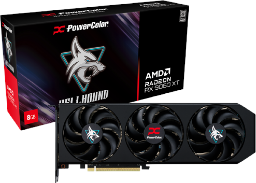 Radeon RX 9060 XT Hellhound OC - 8GB GDDR6 RAM - Grafikkort