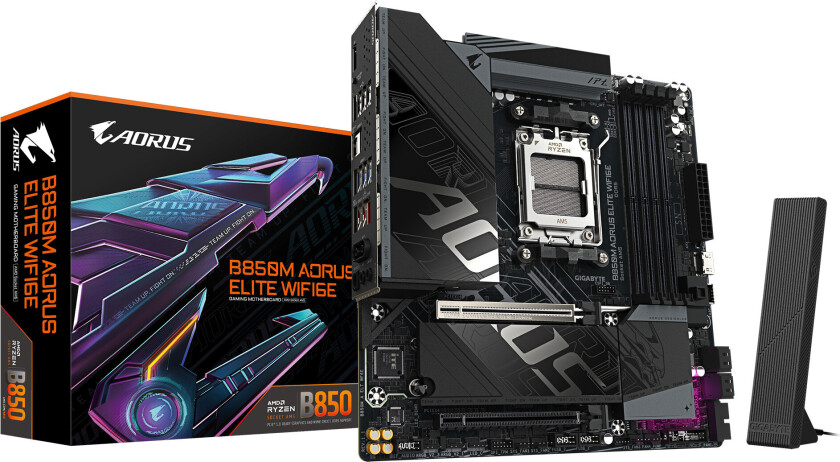AORUS B850M ELITE WIFI6E Hovedkort - AMD B850 - AMD AM5 socket - DDR5 RAM - Micro-ATX