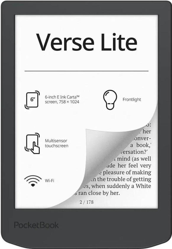 Ebook PocketBook Verse Lite 619 6 E-Ink Carta 8GB Wi-Fi Gray