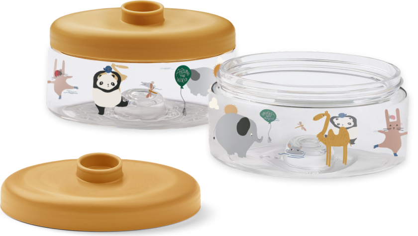 Dominique Babymat Tritan-bokser 500 Ml 2-pakning Around The World / Sandy Baby Food Tritan Boxes 500 ml 2-Pack-OS Beige One Size unisex