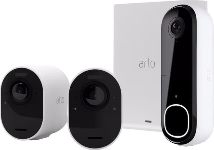 Ultra 2 4K overvåkningskamera (2-pk)& 2K videodørklokke-sett