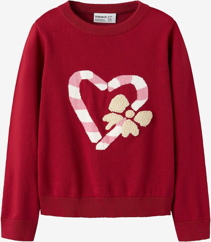 Genser nmfReamo LS Knit - Rød