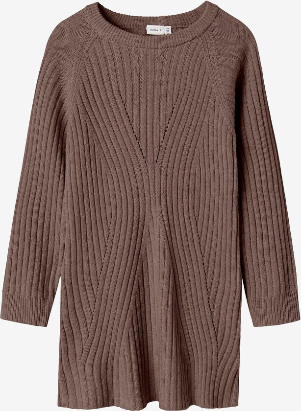 Kjole NkfRikine LS Knit Dress PB - Brun