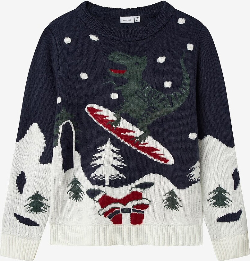 Genser nknRebo LS Knit Box - Blå