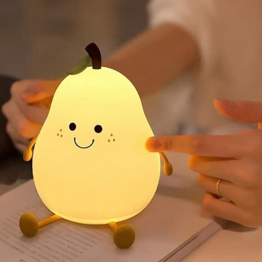 LED Nattlampe Silikonpære - 7 Farger Dimbar - Timer & USB-Lading - For Barneseng