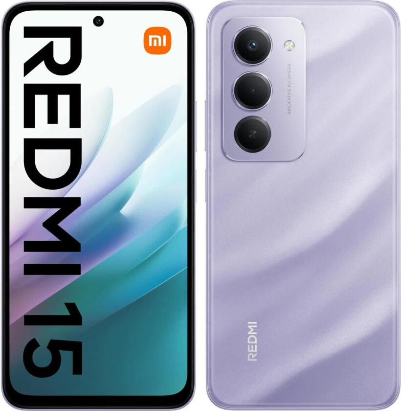 Redmi 15 Smarttelefon - 6,9", 6GB RAM, 128GB - Lilla