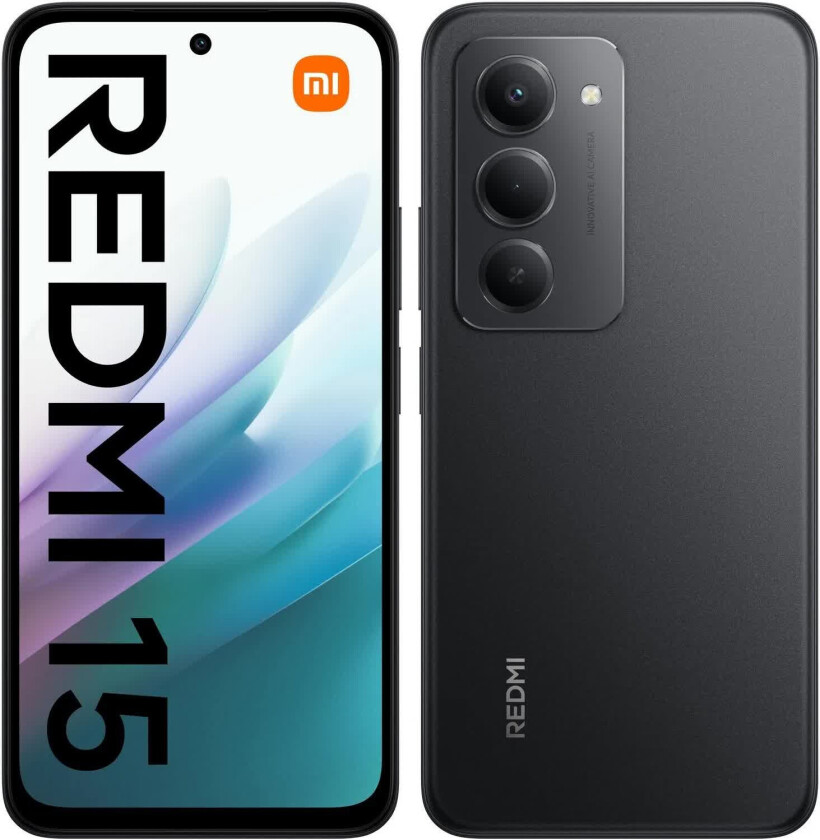 Redmi 15 Smarttelefon - 6.9", 6GB RAM, 128GB - Midnight Black