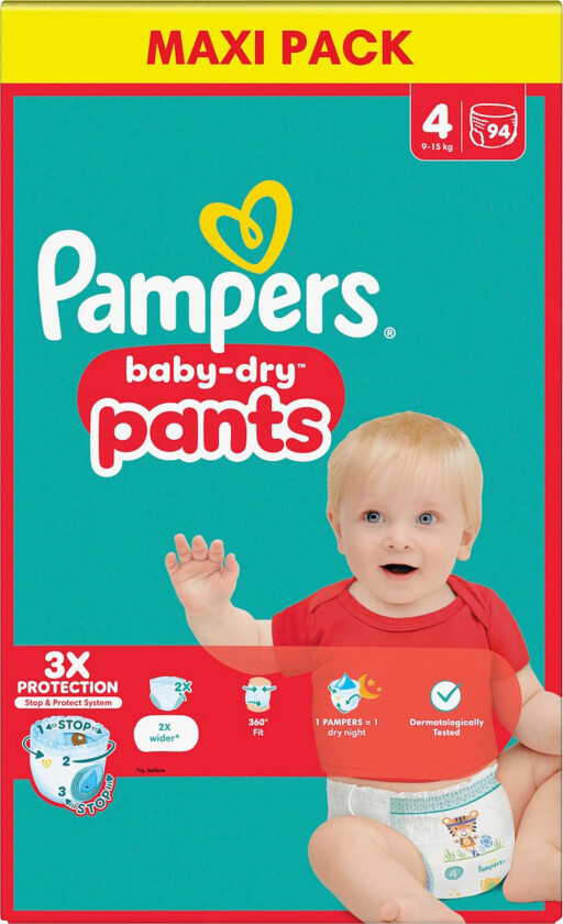 Bilde av Baby Dry Pants Bleier Str 4 9-15 kg Maxi 94-Pakk - Bleier