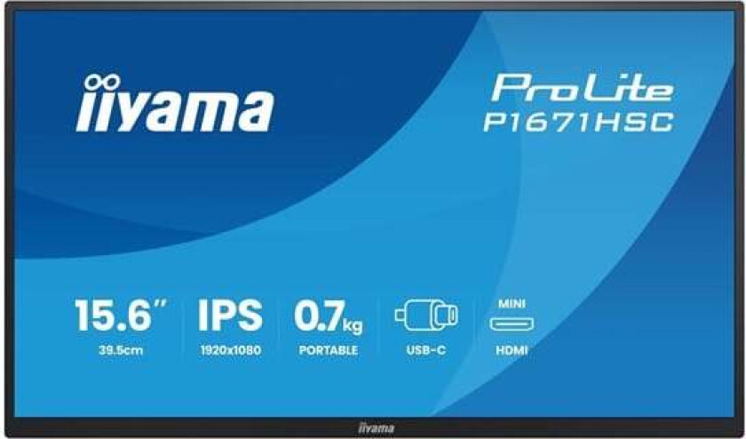 15.6" iiyama ProLite P1671HSC-B1 - LED monitor - Full HD (1080p) - 15.6"