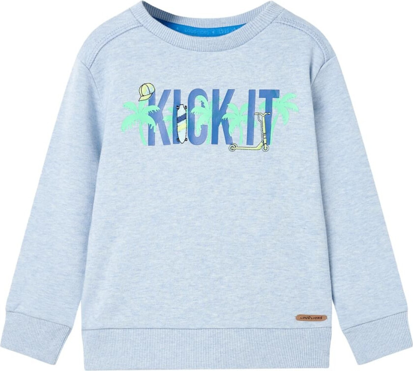 Barnegenser myk blå melert 128