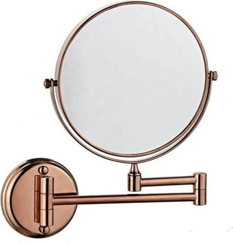 Wall Mirror with 10x Magnification in Rose Gold