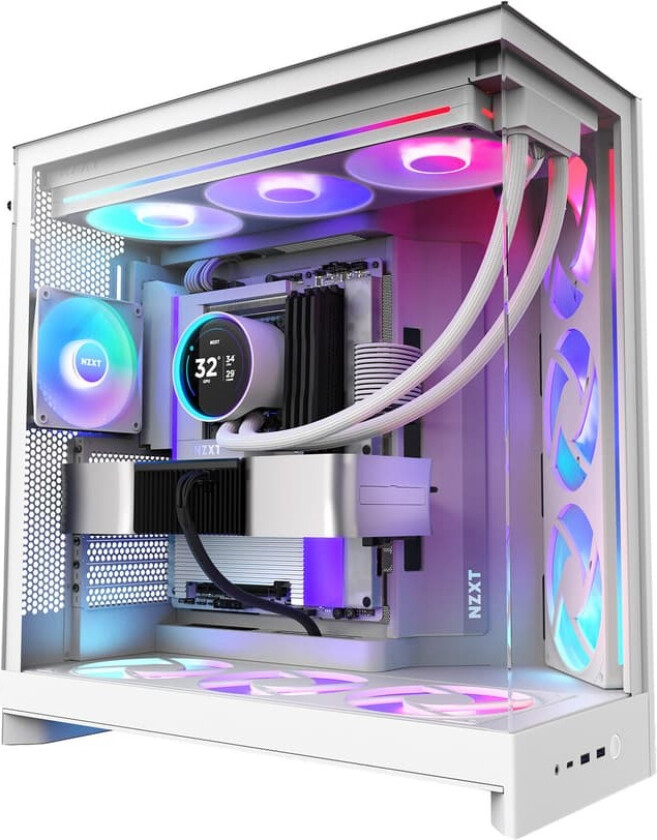H9 Flow RGB+ (2025) - All White - Controller incl - Kabinett - Miditower - Hvit