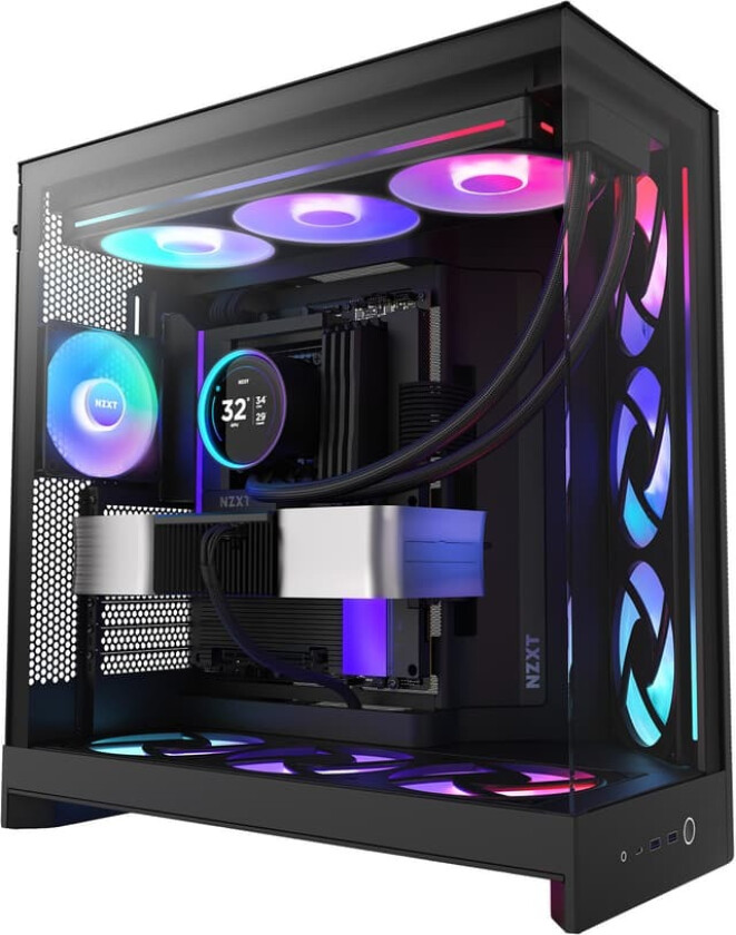 H9 Flow RGB+ (2025) - All Black - Controller incl - Kabinett - Miditower - Svart
