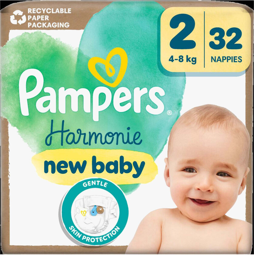 Harmonie Babybleier, str 2, 4kg-8kg, 32 stk.
