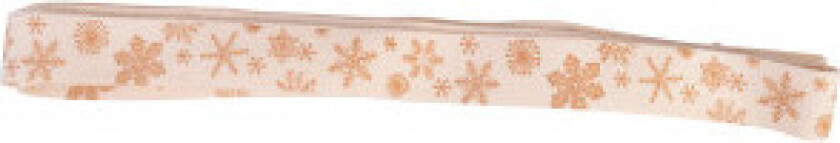 Stoffbånd/Gavebånd Ass. Snøfnugg Mørk 15mm - 3 meter