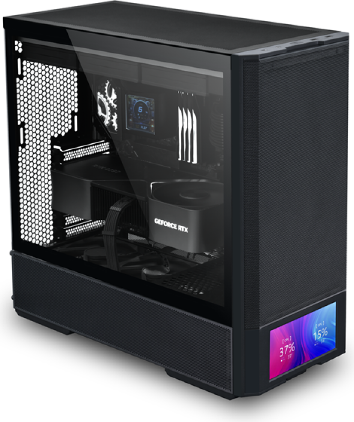Lancool 207 Digital - Black - Kabinett - Miditower - Svart