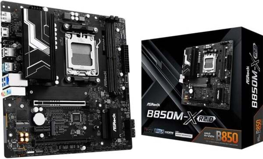 B850M-X R2.0 Hovedkort - AMD B850 - AMD AM5 socket - DDR5 RAM - Micro-ATX
