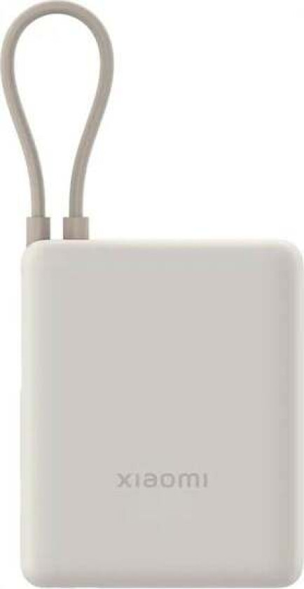 (Integrated Cable) Nødlader - Beige - 10000 mAh