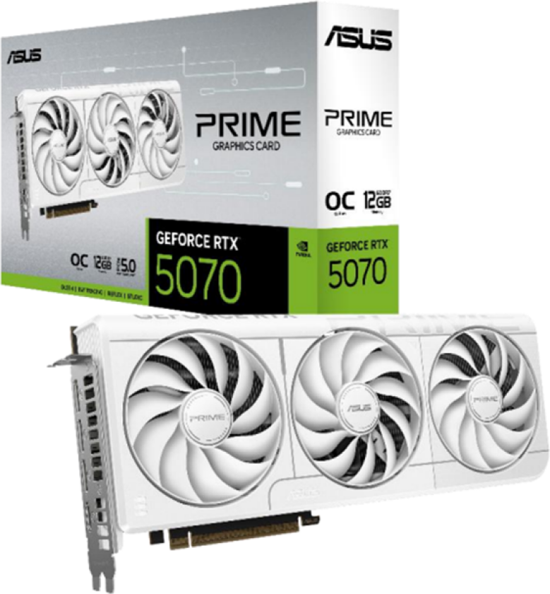 GeForce RTX 5070 Prime OC White - 12GB GDDR7 RAM - Grafikkort