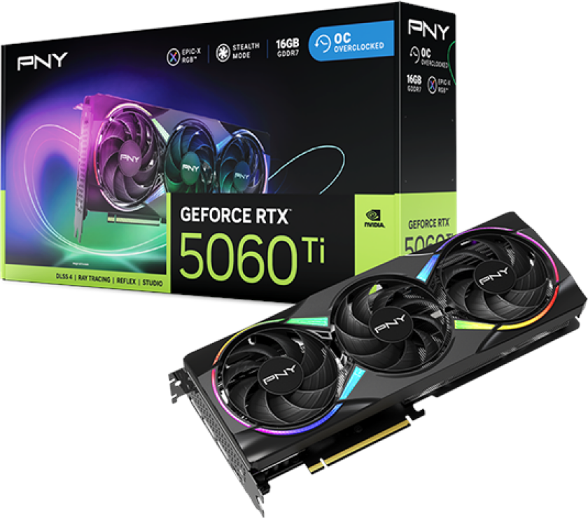 GeForce RTX 5060 Ti NVIDIA Reference - 16GB GDDR6X RAM - Grafikkort