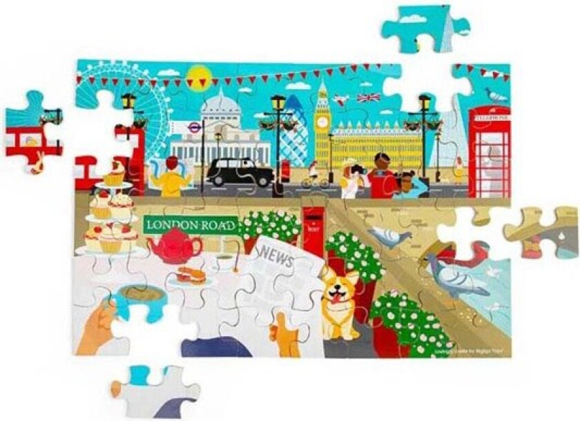 Wooden London City Floor Puzzle 48pcs. Gulv