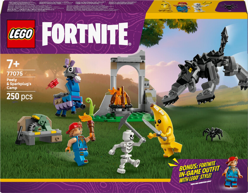 FORTNITE 77075 Peely og Sparkplug slår leir på sletten
