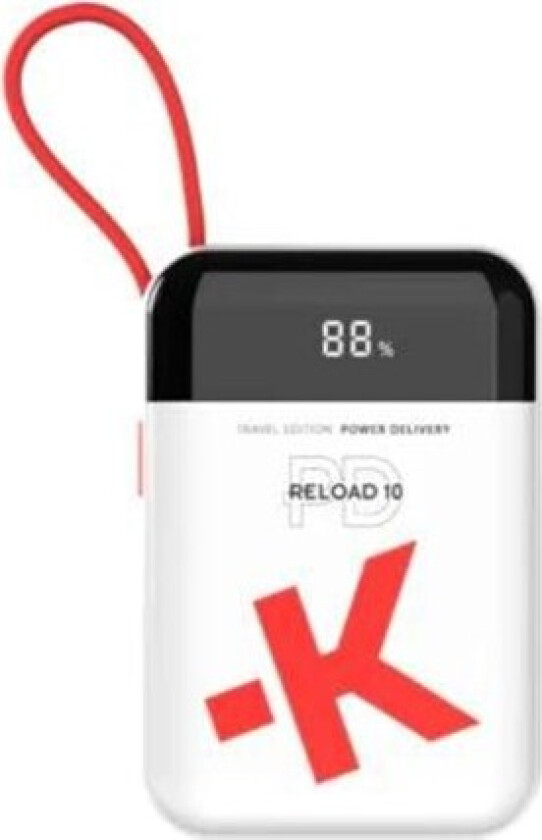Reload 10 Travel - 10.000 mAh Nødlader - Hvit - 10000 mAh