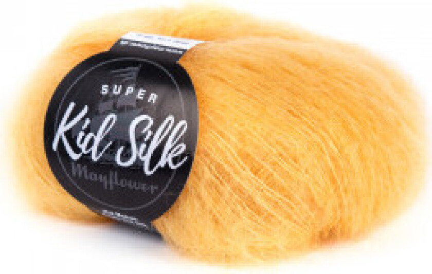 Super Kid Silk Garn Unicolor 39 Lys Honning