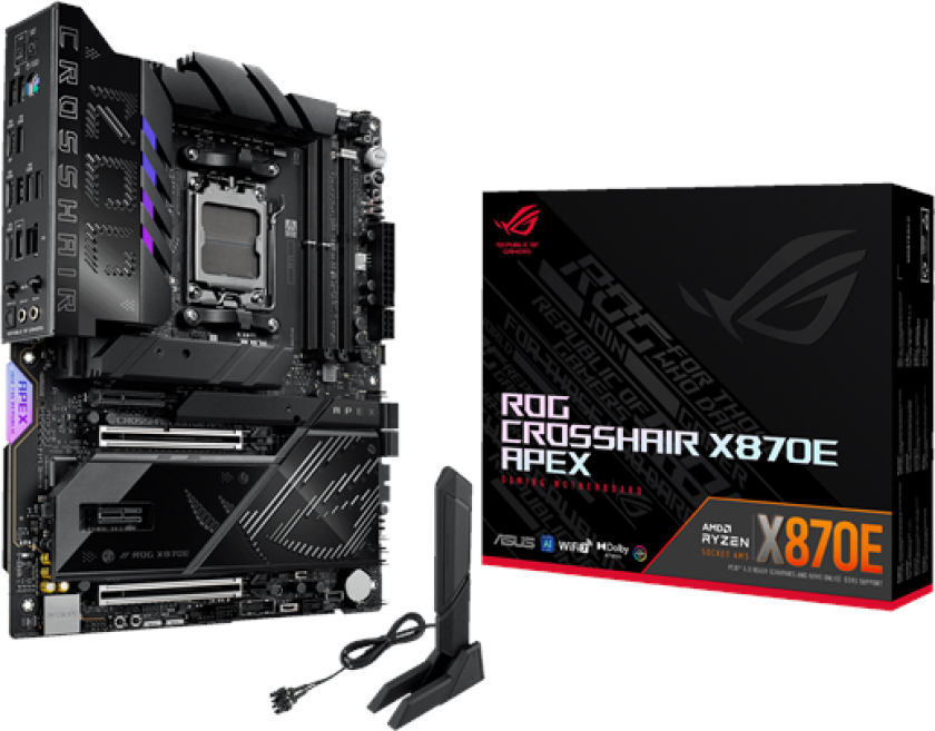 ROG CROSSHAIR X870E APEX Hovedkort - AMD X870E - AMD AM5 socket - DDR5 RAM - ATX