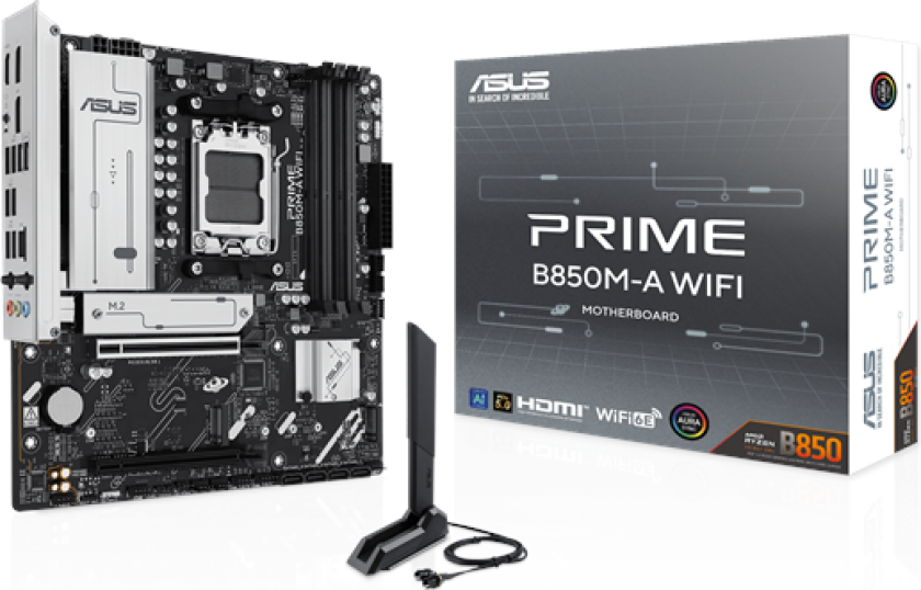 PRIME B850M-A WIFI Hovedkort - AMD B850 - AMD AM5 socket - DDR5 RAM - Micro-ATX