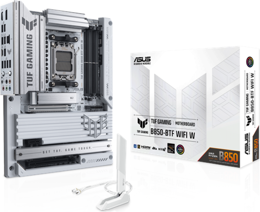 TUF GAMING B850-BTF WIFI WHITE Hovedkort - AMD B850 - AMD AM5 socket - DDR5 RAM - ATX (BTF Standard)