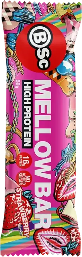 BSC Mellow Bar - 50g Diverse smaker - Strawberry , Enkel Bar
