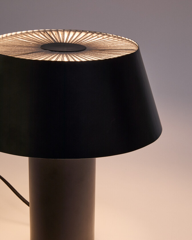 KAVE HOME Ancare bordlampe i sort metall og beige snor