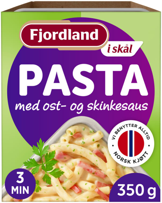 Fjordland i Skål Pasta med Ost og Skinke 350g