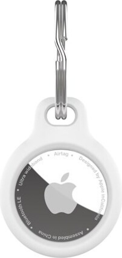 Silky Silicone Apple AirTag Keychain Case White