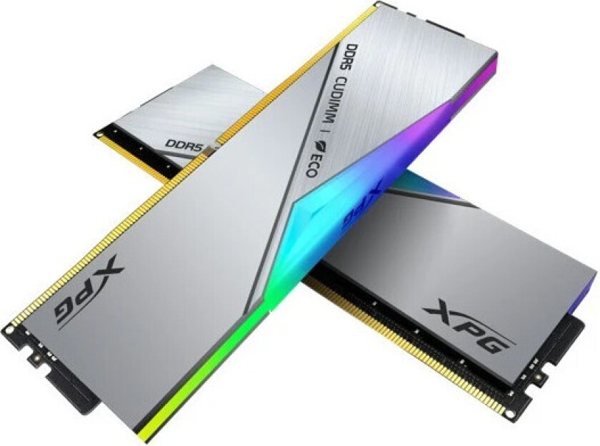 XPG Lancer CUDIMM RGB DDR5-8800 - 48GB - CL42 - Dual Channel (2 pcs) - Intel XMP - Sølv med RGB