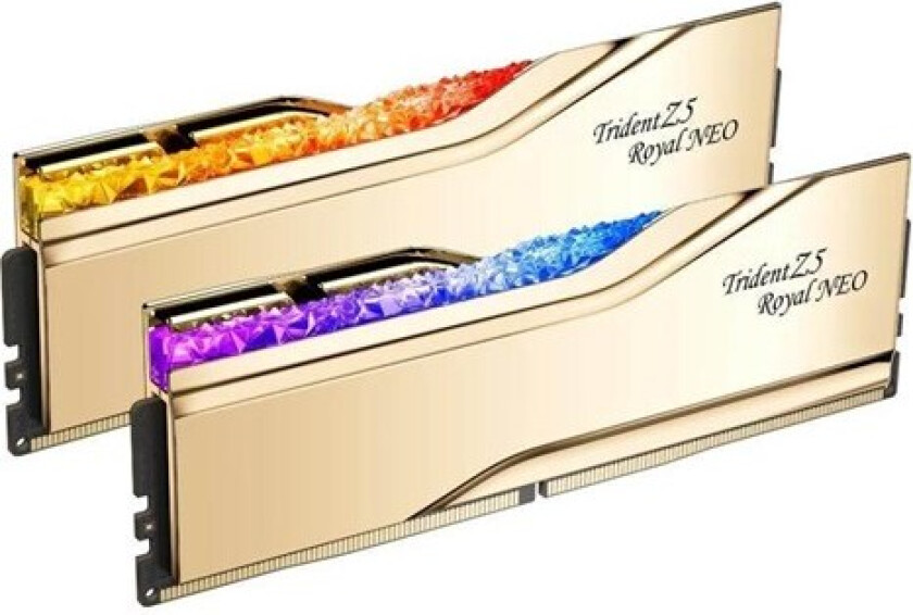 Trident Z5 Royal Neo RGB DDR5-6000 - 64GB - CL26 - Dual Channel (2 pcs) - AMD EXPO - Gold med RGB