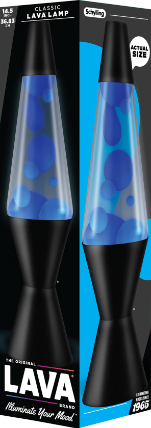 Lamp Neon 37cm Blue/Clear Black Base