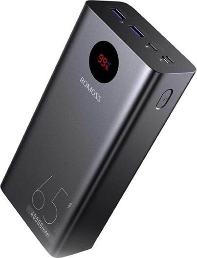 Powerbank PEA40 Pro 40000mAh 65W (black) Nødlader - Svart - 40000 mAh