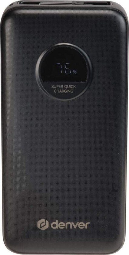 PQC-20065 - Fast charge Powerbank 20000mAh - Black Nødlader - Svart - 20000 mAh