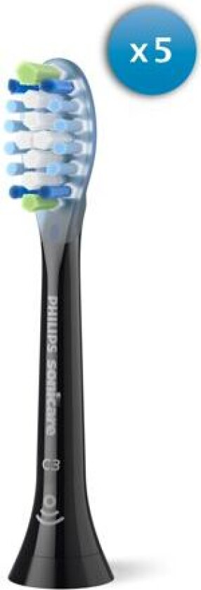 Sonicare C3 Premium Plack Defence børstehoder (4+1, sort)