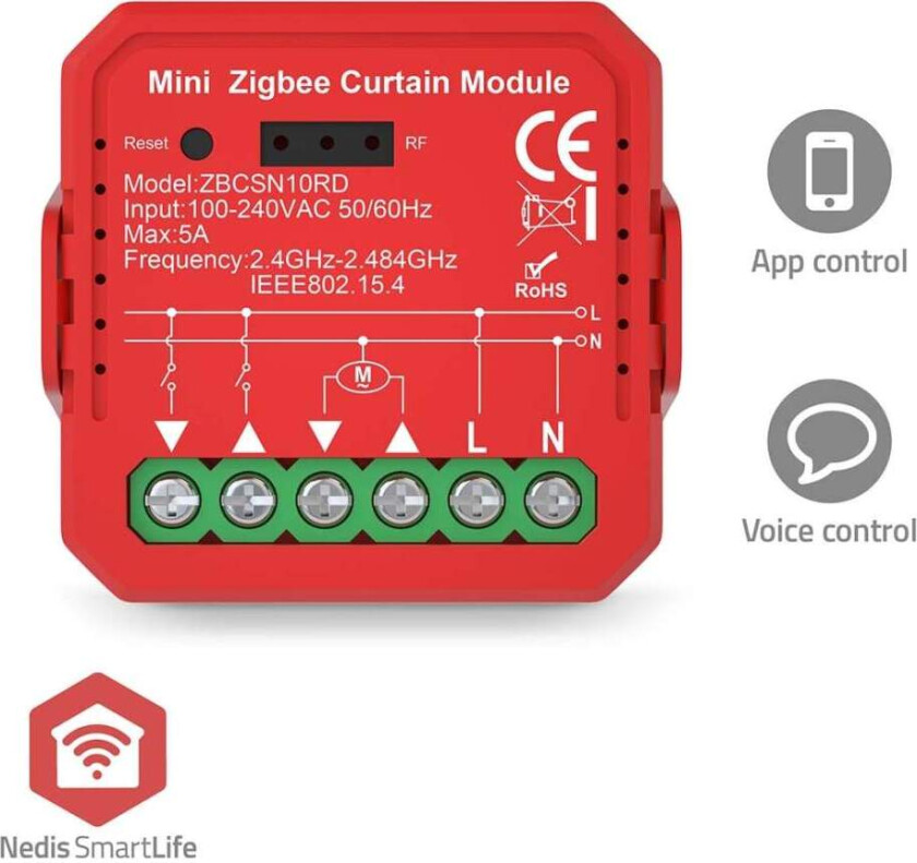 SmartLife Switch Zigbee 3.0.1000 W Terminal connection Red