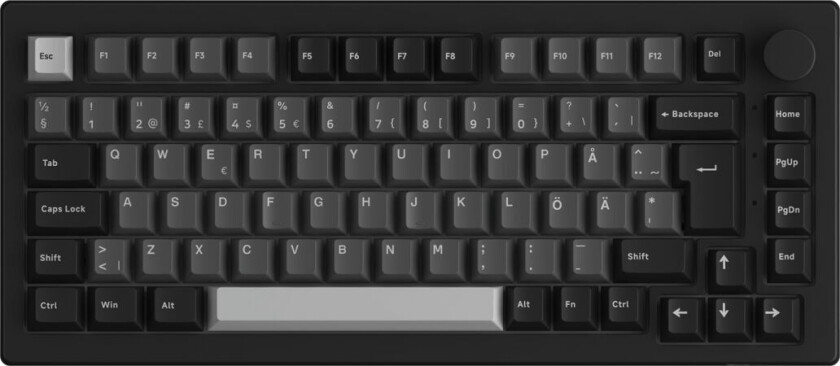 5075B Plus-S Black & Silver - V3 Blue Pro - Gamingtastatur - Uten numpad - Universal - Svart